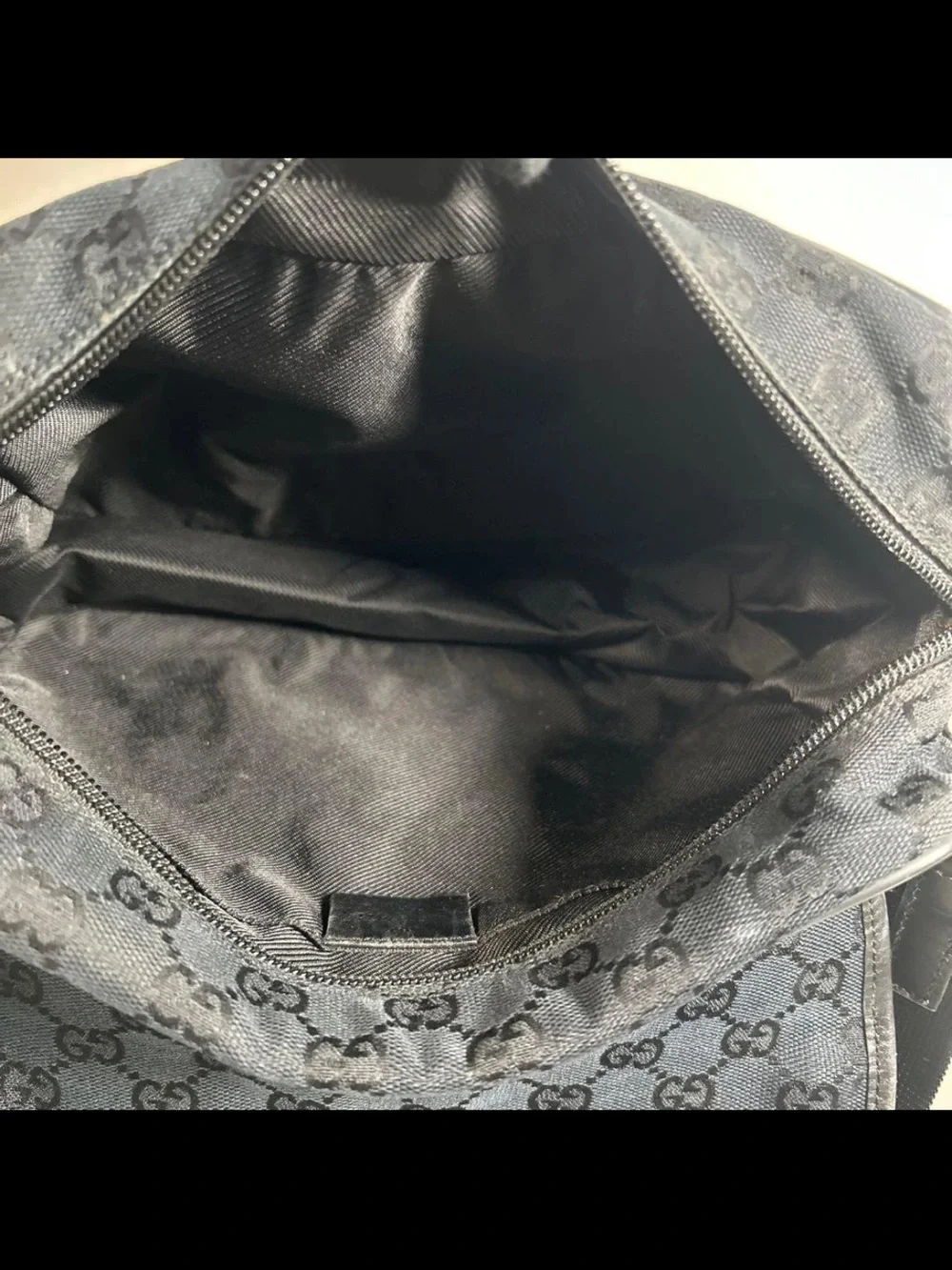 Gucci Black GG Canvas and Leather Crossbody Messenger